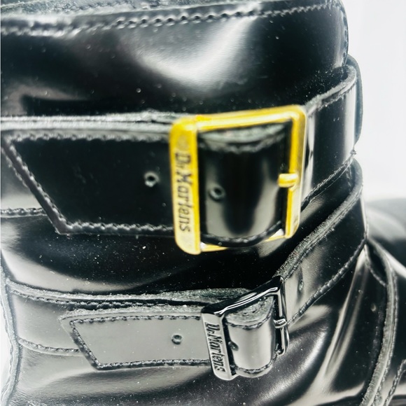 Dr Martens Blake ii Black Leather Boots with Gold Buckle Like New - Picture 5 of 13